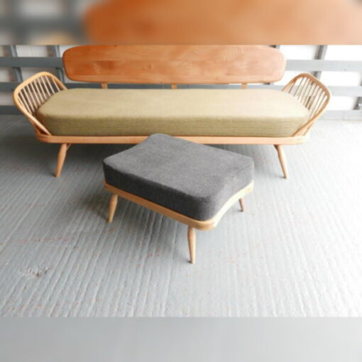 Ercol 341 Footstool Cushion in our Galgate Charcoal - Image 8