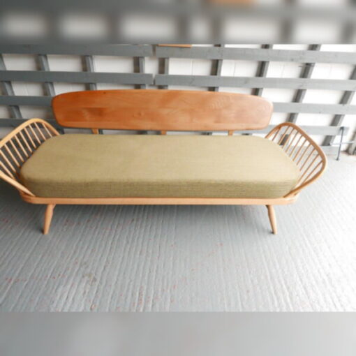 Ercol 355 Studio Couch Olive Leaf Green Complete set of Cushions and Covers - Image 6