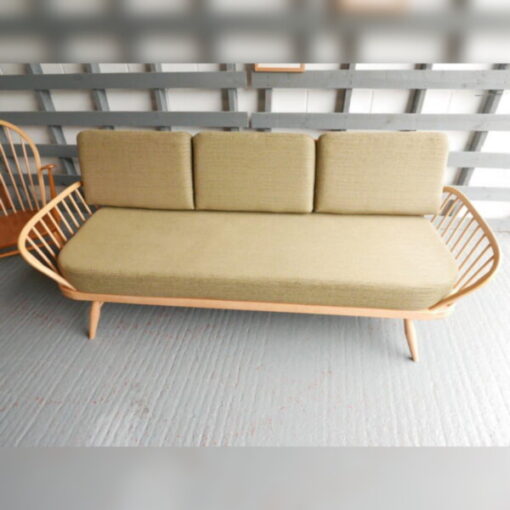 Ercol 355 Studio Couch Olive Leaf Green Complete set of Cushions and Covers