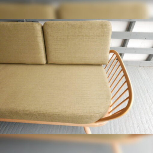 Ercol 355 Studio Couch Olive Leaf Green Complete set of Cushions and Covers - Image 7