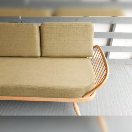 Ercol 355 Studio Couch Olive Leaf Green Complete set of Cushions and Covers - Image 8