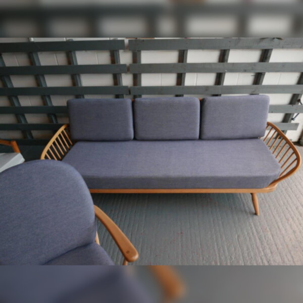 Ercol 355 Studio Couch Anderton Grey Complete set of Cushions in Pure Soft Wool