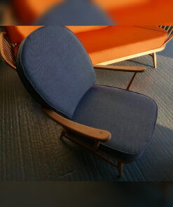Ercol 203 Seat and Back Cushion in Anderton Grey Complete set of Cushions in Pure Soft Wool  with Piping