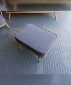 Ercol 341 Footstool Cushion in our Trader Grey Pure Soft Wool with contrasting piping