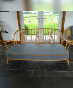 Ercol 203 3 Seater Mattress in Mid Grey with Jaffa Orange Piping