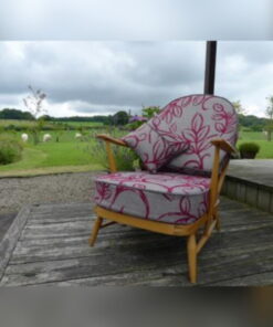 Ercol 203 Seat and Back Cushion in Flora and Fauna with grey piping