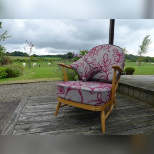 Ercol 203 Seat and Back Cushion in Flora and Fauna with grey piping