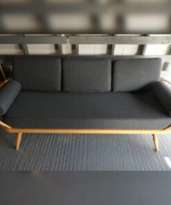 Ercol 355 Studio Couch Herringbone Charcoal  Complete set of Cushions including bolsters