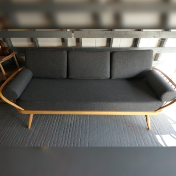 Ercol 355 Studio Couch Herringbone Charcoal Complete set of Cushions including bolsters