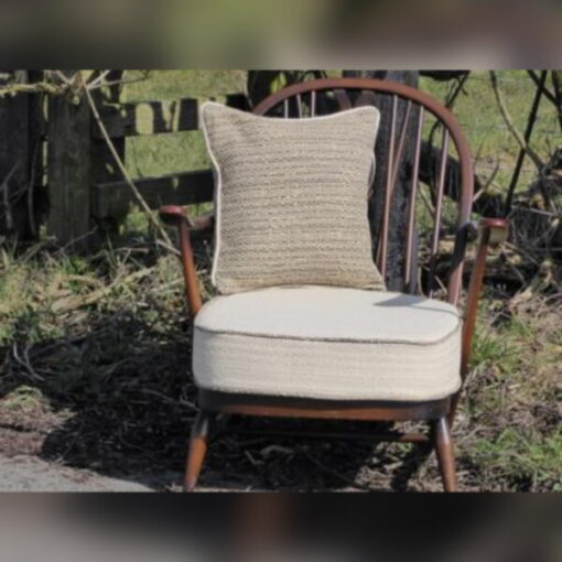 Ercol 203 Seat Cushion in Candlewick with Walnut Piping - Image 7