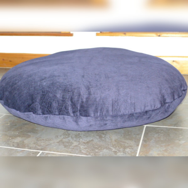Massive Round Floor Cushion 34in Navy Blue Chenille - Image 2