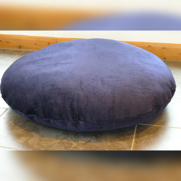 Massive Round Floor Cushion 34in Navy Blue Chenille - Image 3