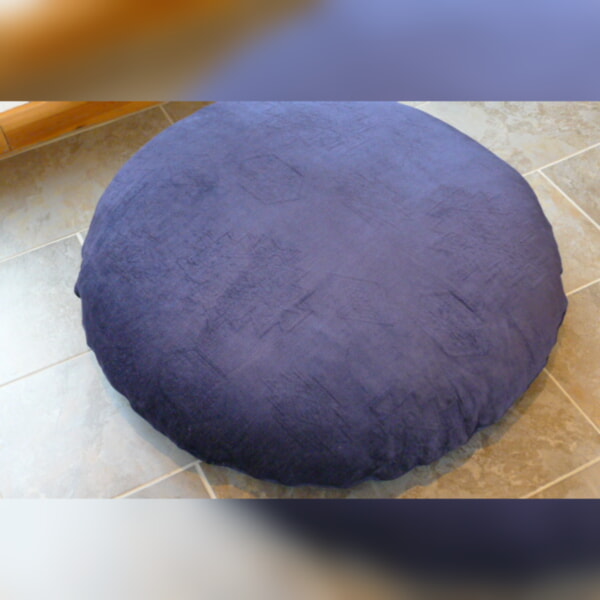 Massive Round Floor Cushion 34in Navy Blue Chenille - Image 6