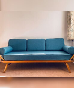 Ercol 355 Studio Couch Turkis Teal Complete set of Cushions and Covers & Bolsters with plain piping