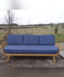 Ercol 355 Studio Couch Dramatic Blue Complete set of Cushions and Covers