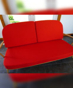Ercol 203 3 Seater Mattress and 2 Back Cushions in Post Box Red