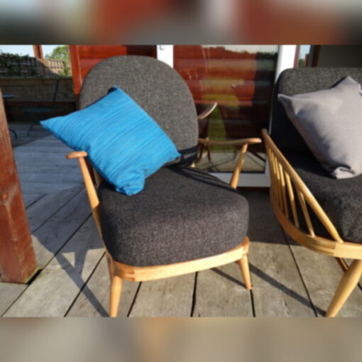 Ercol 203 Seat and Back Cushion in Charcoal Grey Stitch from Camira - Image 6
