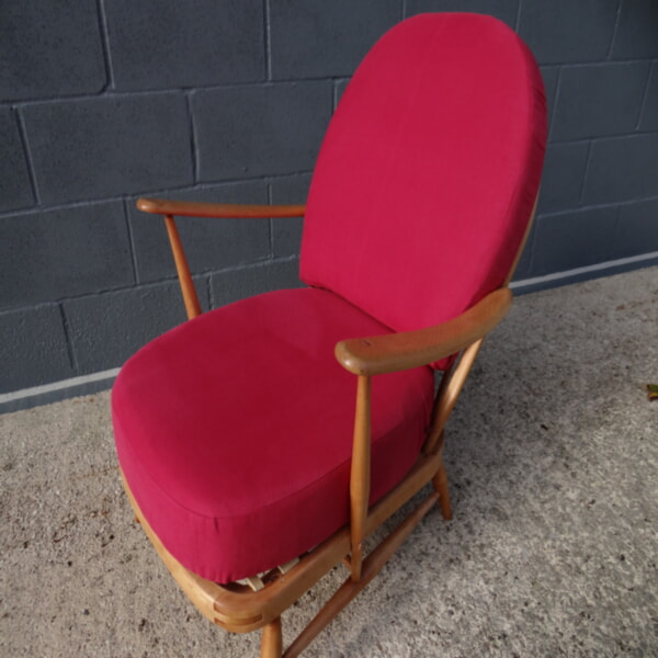 Ercol 203 Seat & Back Cushions in Cerise Red Covers - Image 2