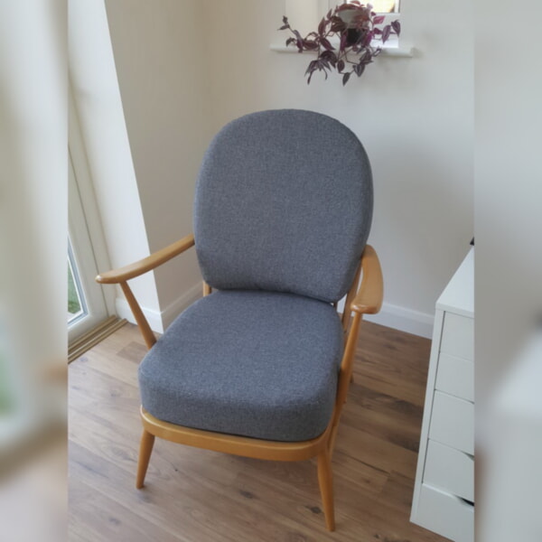 Ercol 204 Seat and Back Cushion in Mid Grey Stitch from Camira