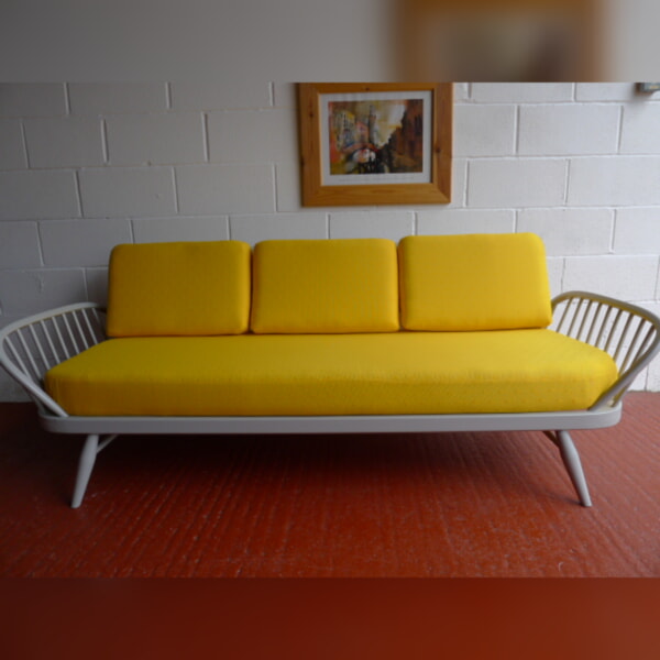 Ercol 355 Studio Couch Daffodil Complete set of Cushions and Covers - Image 6