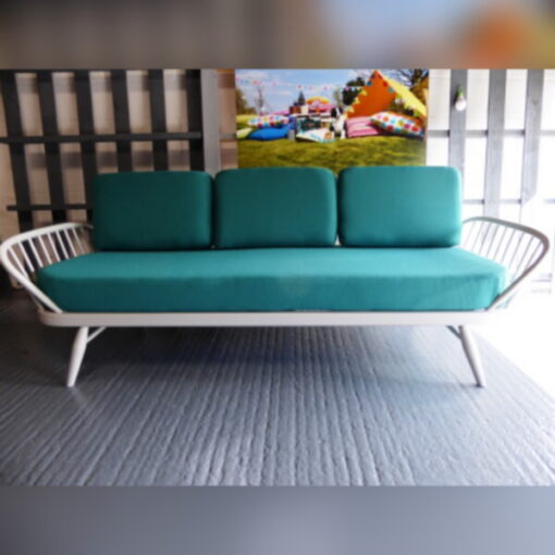 Ercol 355 Studio Couch Turkis Teal Complete set of Cushions and Covers