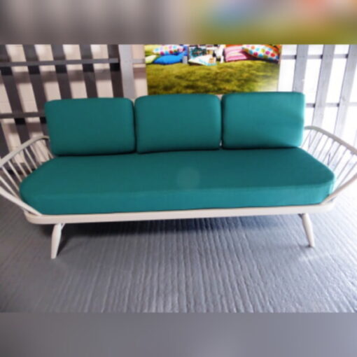 Ercol 355 Studio Couch Turkis Teal Complete set of Cushions and Covers - Image 3