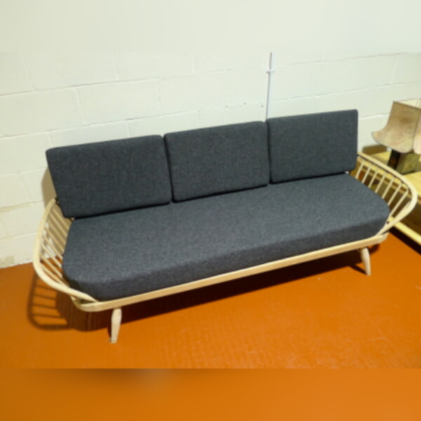 Ercol 355 Studio Couch Charcoal Stitch Complete set of Cushions - Image 3