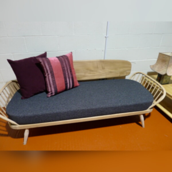 Ercol 355 Studio Couch Charcoal Stitch Mattress and Cover