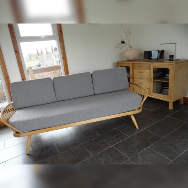 Ercol 355 Studio Couch Light Grey Stitch Complete set of Cushions - Image 3