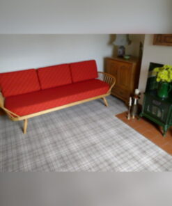 Ercol 355 Studio Couch Red Wool Complete set of Cushions and Covers