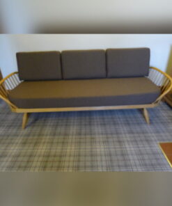 Ercol 355 Studio Couch Brown Hessian Complete set of Cushions and Covers
