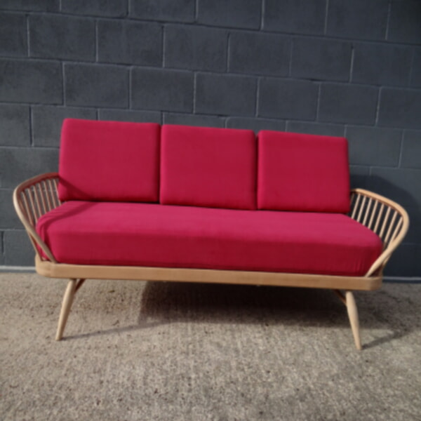 Ercol 203 Seat & Back Cushions in Cerise Red Covers - Image 3