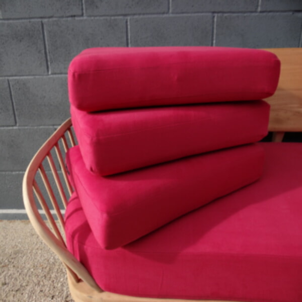 Ercol 355 Studio Couch Mattress and Cover in Cerise Red - Image 2