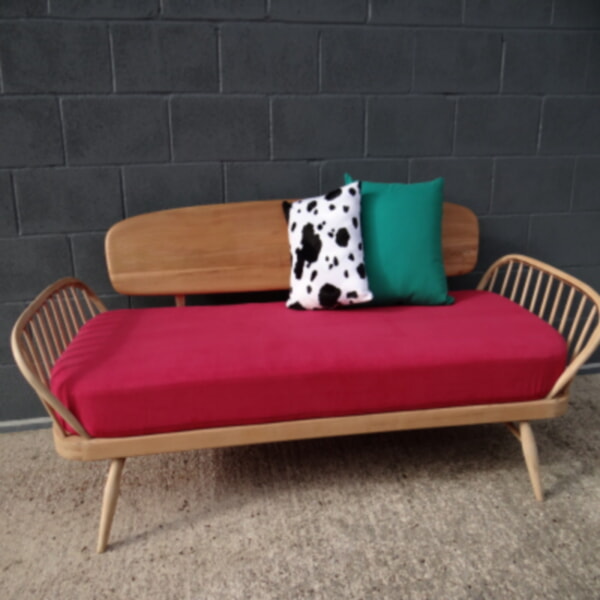 Ercol 355 Studio Couch Mattress and Cover in Cerise Red - Image 3