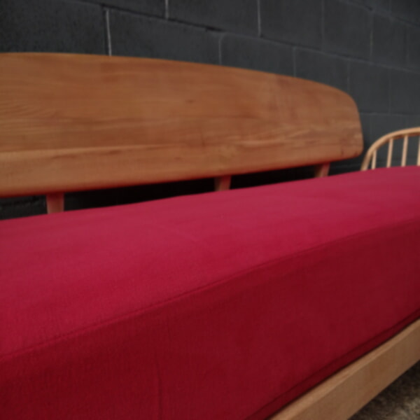 Ercol 355 Studio Couch Mattress and Cover in Cerise Red - Image 4