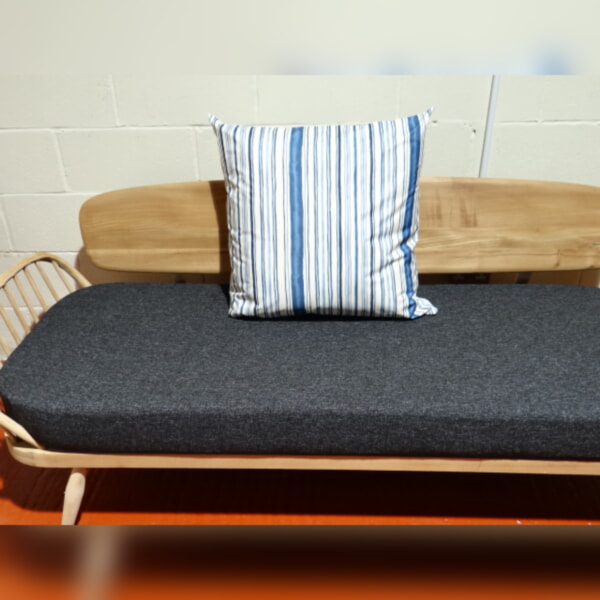 Large Floor Cushion 36 x 36 inches Blue with Broad Style Stripe - Image 2