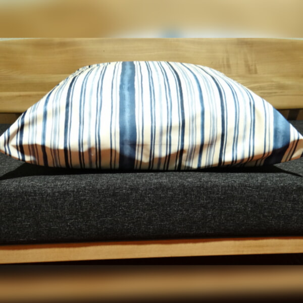 Large Floor Cushion 36 x 36 inches Blue with Broad Style Stripe - Image 4