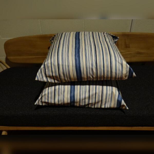 Large Floor Cushion 36 x 36 inches Blue with Broad Style Stripe - Image 5