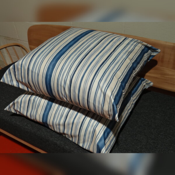 Large Floor Cushion 36 x 36 inches Blue with Broad Style Stripe - Image 6