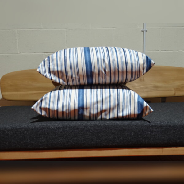 Large Floor Cushion 36 x 36 inches Blue with Broad Style Stripe - Image 7