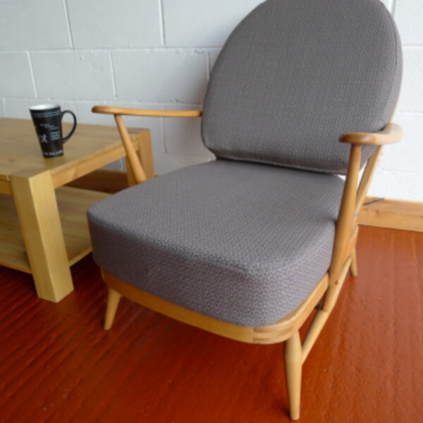 Ercol 203 Seat & Back Cushions in Grey Woolen Fabric - Image 2