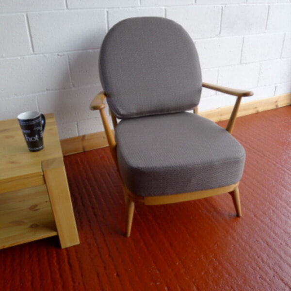 Ercol 203 Seat & Back Cushions in Grey Woolen Fabric - Image 3