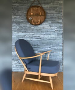 Ercol 203 Seat and Back Cushion in  Slate Blue Grey Stitch