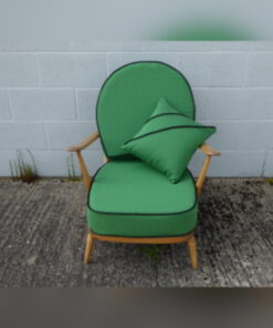 Ercol 203 Seat and Back Cushion in Pea Green with Black Piping