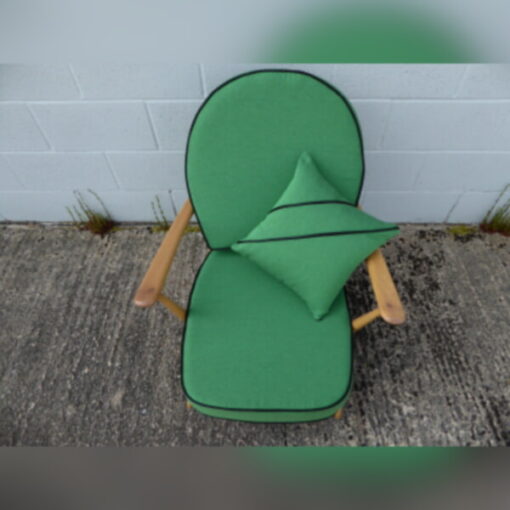 Ercol 203 Seat and Back Cushion in Pea Green with Black Piping - Image 3