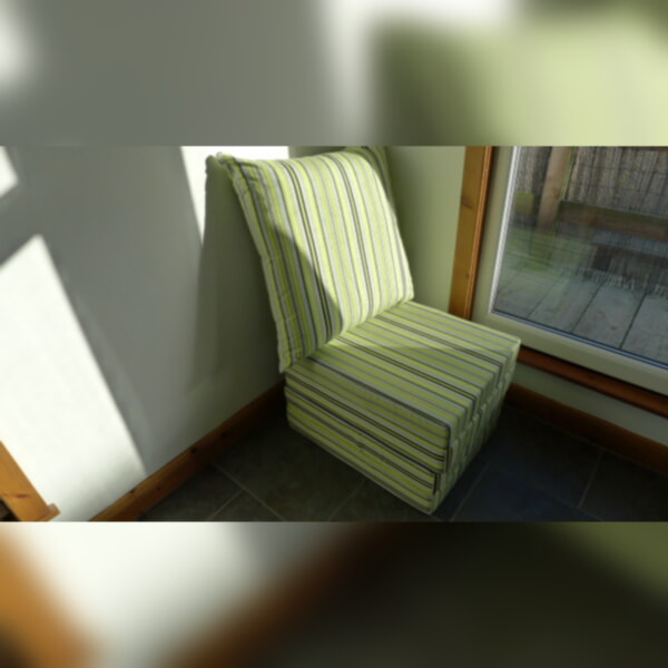 4Folding Foldaway Mattress 19x25x4 inches Lemon/Green Mix Stripe - Image 3