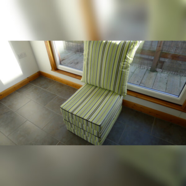 4Folding Foldaway Mattress 19x25x4 inches Lemon/Green Mix Stripe - Image 4