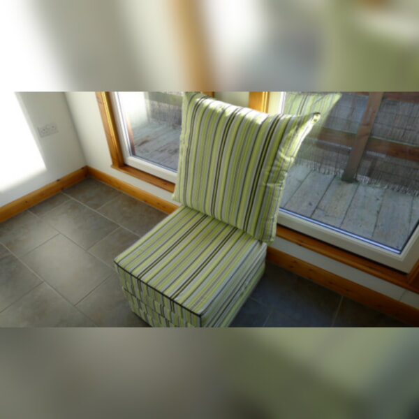 4Folding Foldaway Mattress 19x25x4 inches Lemon/Green Mix Stripe - Image 6
