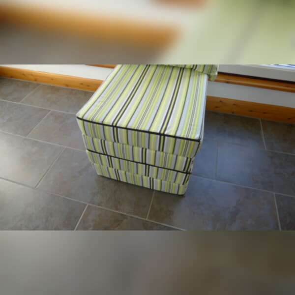 4Folding Foldaway Mattress 19x25x4 inches Lemon/Green Mix Stripe - Image 7