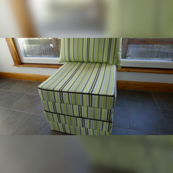 4Folding Foldaway Mattress 19x25x4 inches Lemon/Green Mix Stripe - Image 8